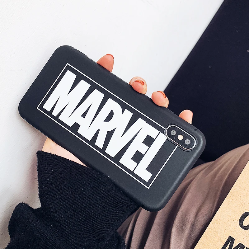Чехол Marvel Мстители для iPhone 6 6S 7 8 Plus, модный Противоскользящий абразивный ТПУ чехол для телефона X XR XS Max