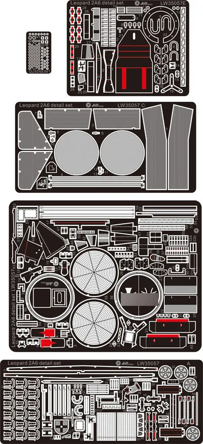 1/35 детали улучшение наборы LW35057 Леопард 2A6 / 2A5 Набор для  Tamiya (травление лист)