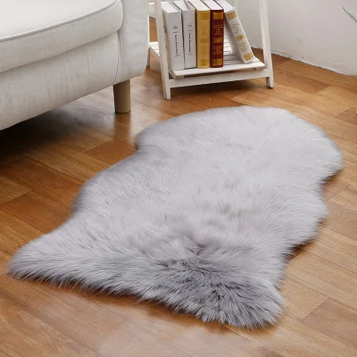 Мех из искусственной овчины мохнатый ковер диван cCushion гостиная эркер лестничный коврик европейские плюшевые ковры кожа пушистый уголок - Цвет: Gray
