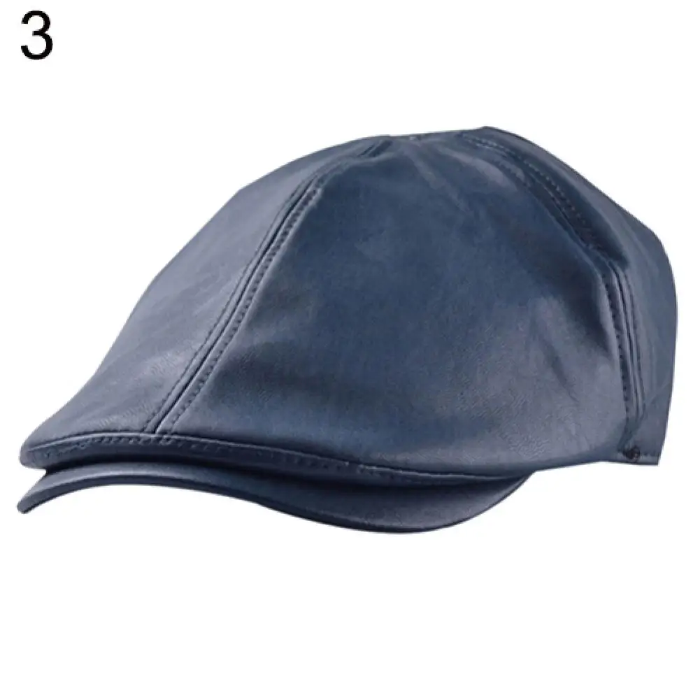 barrette hat mens Berets Men's Women's Faux Leather Peaked Cap Newsboy Bonnet Beret Cabbie Gatsby Flat Golf Hat leather beret hat mens Berets