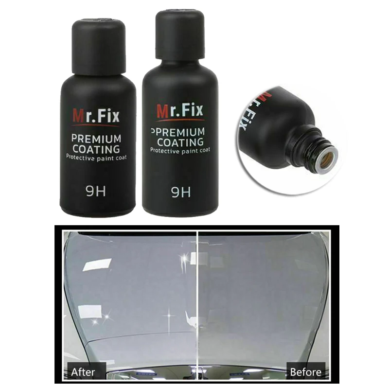 Car Auto 9H Liquid Ceramic Coating Protective Paint Coat With Sponge Cloth Set