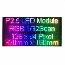 Module d'écran LED HD P2.5, pixels élevés, 128x64 pixels, film polychrome, pour l'intérieur 