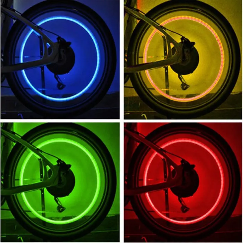 Bicycle LED Light Tire Valve Cap Bicycle Flash Light Mountain Road Bike Cycling Tyre Lights warning light mountain bike accesso