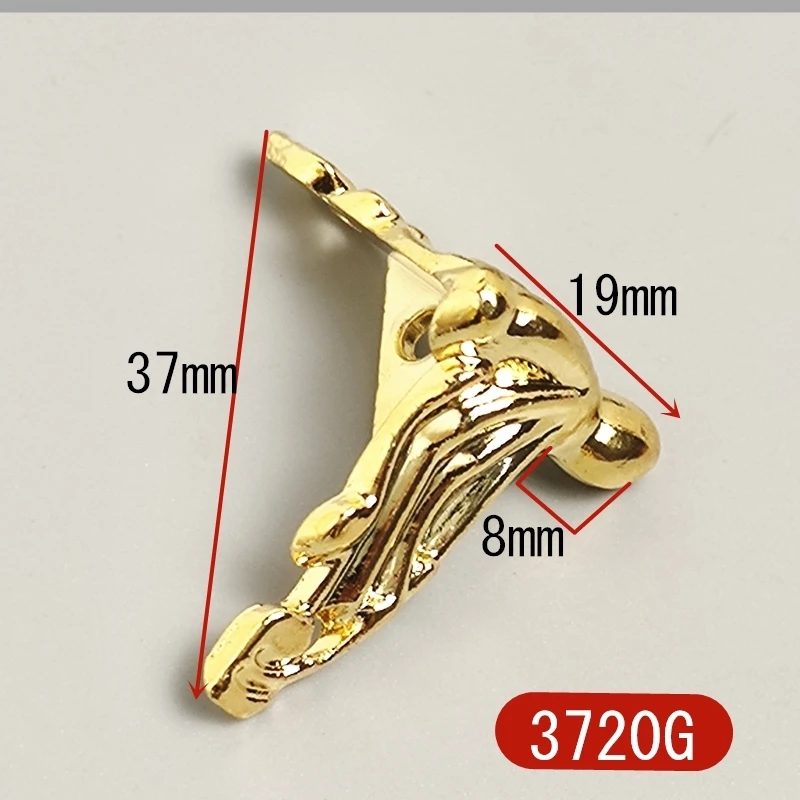 4pcs/lot 37*20mm Antique Brass Vintage Bronze Jewelry Chest Gift Box Wooden Case Decorative Furniture Hardware Accessories