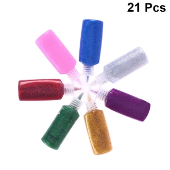 

21 Pcs Glitter Glue Set Sticky Children Painting Tools for Artificial Flowers Paper Cutting