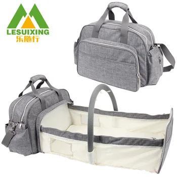 

New Style Hand Folding Baby Bed Diaper Bag Multi-functional Large-Volume MOTHER'S Bag Portable Shoulder Mummy Bag