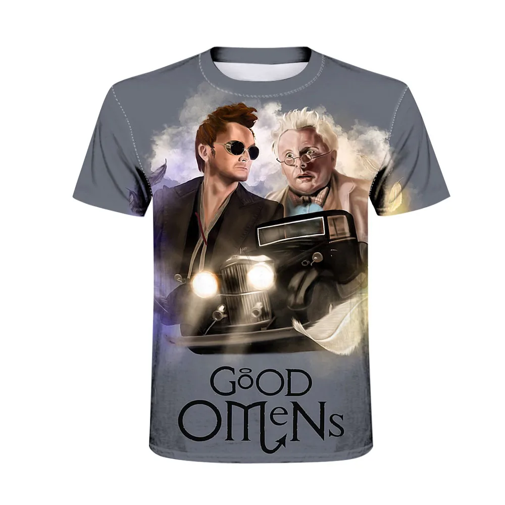 

Good Omens men's and women's personalized T-shirt printed short sleeves