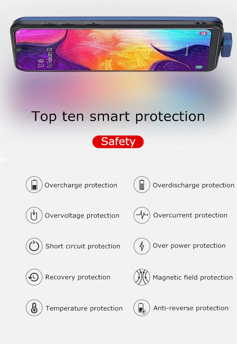 ZKFYS зарядное устройство чехол для samsung Galaxy A50 портативный тонкий Банк питания чехол 7000 мАч Внешний зарядный чехол