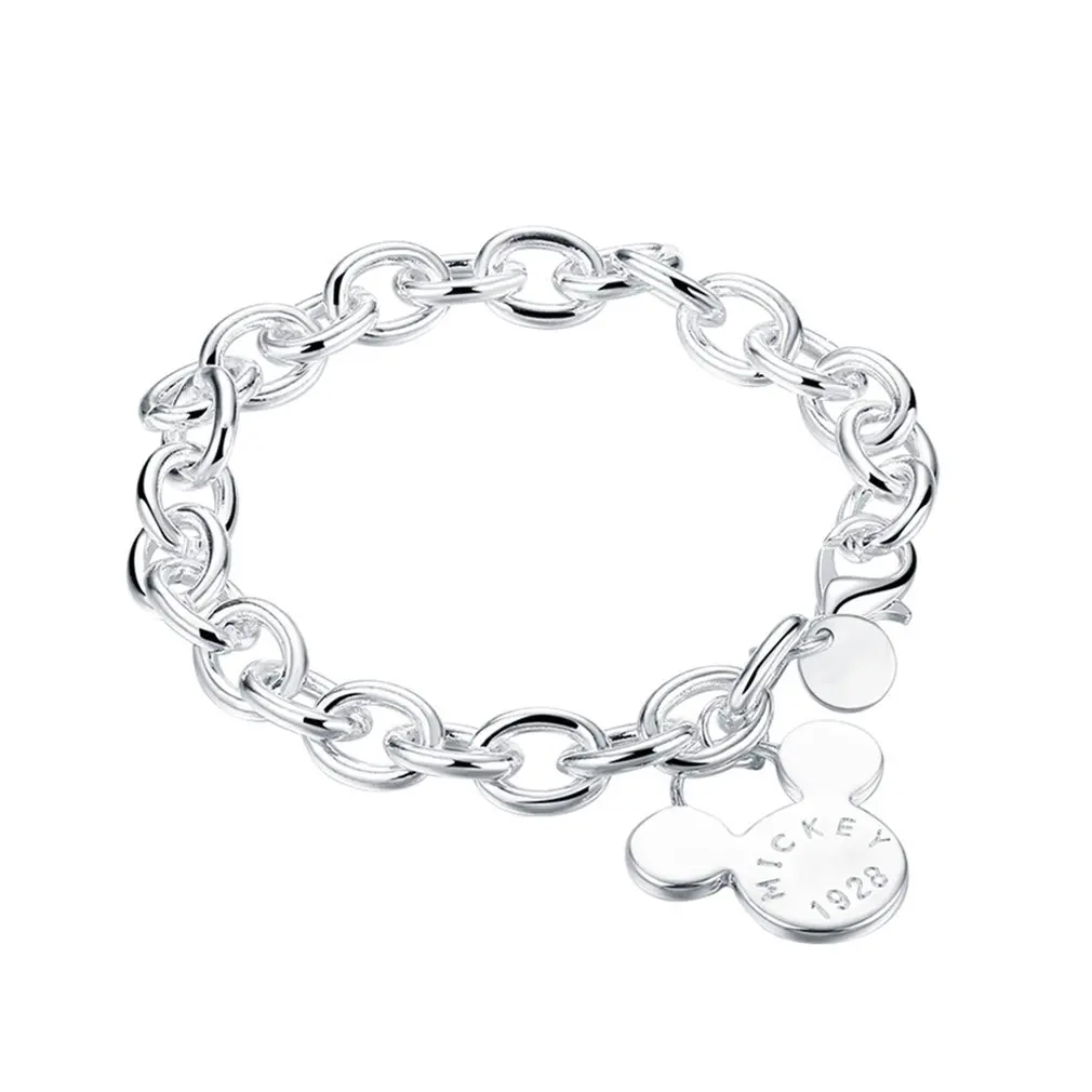 GENBOLI серебро Цвет латунь уникальный и Особенный дизайн модные женские туфли Для мужчин покрытием в виде милых животных Мышь браслет, лучший подарок