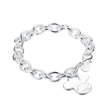 GENBOLI серебро Цвет латунь уникальный и Особенный дизайн модные женские туфли Для мужчин покрытием в виде милых животных Мышь браслет, лучший подарок