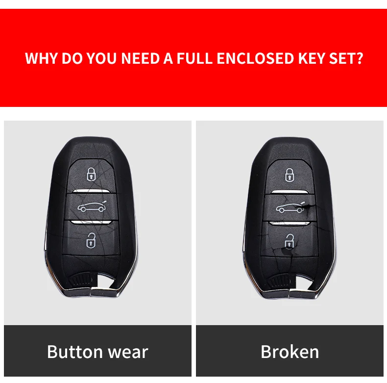 Carbon Fiber Car Smart Key Cover CaseFor Peugeot 508 301 2008 3008 4008 407 408 Citroen C5 C6 C4L CACTUS C3XR DS Protect Shell - H566acc8a858f4827aa3cb26c79f44bfeS