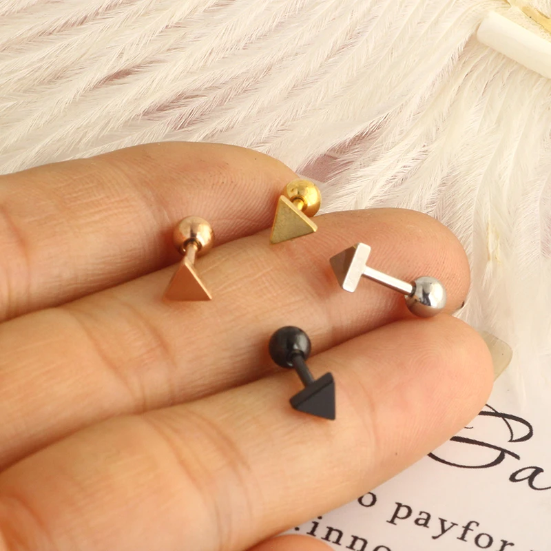 Stainless Steel Mini Stud Earrings Helix Cartilage Tragus Lobe Ear Piercing Jewelry Conch Ear Stud Barbell Wholesales 3 color