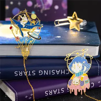

Fantasy Universe Delicate Young Man Metal Bookmark Creative Metal Page Holder School Office Supplies 85mm*85mm Teacher Gift