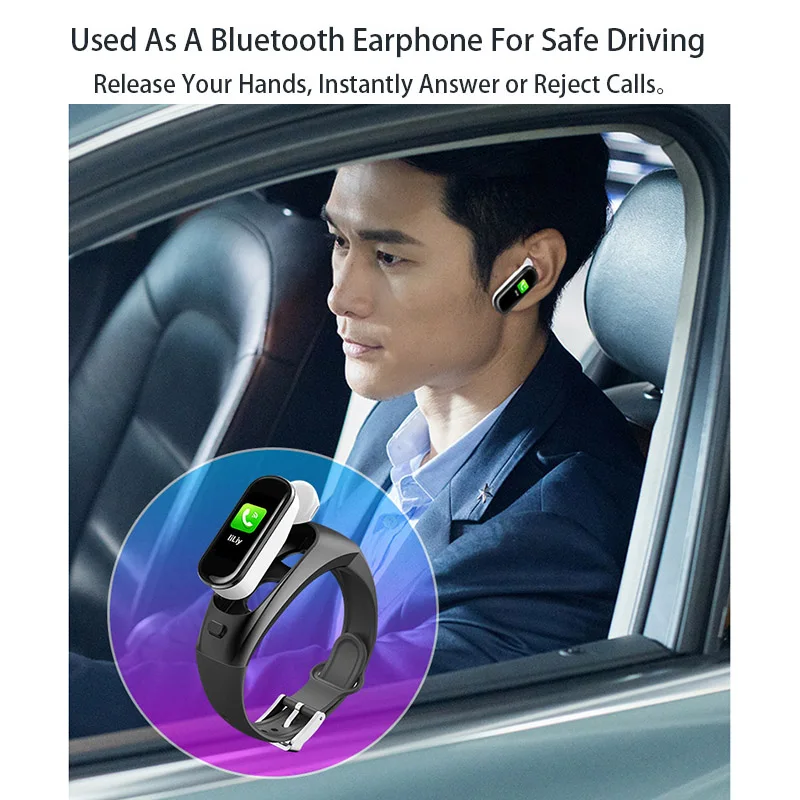 H109 гарнитура Bluetooth наушники беспроводные умный Браслет фитнес трекер кровяное