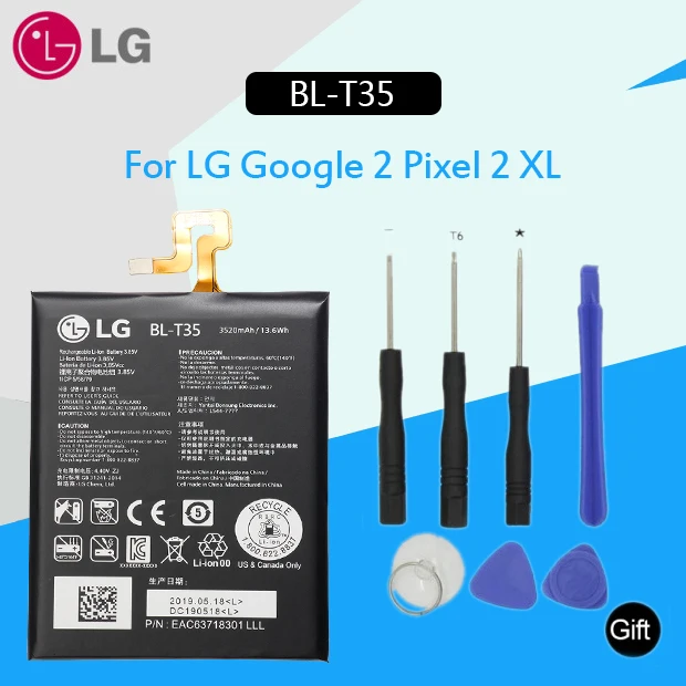 Сменный аккумулятор lg для телефона BL-T35 3520 мАч для lg Google 2 Pixel 2 xl100% Оригинальные аккумуляторы для телефонов+ Бесплатные инструменты