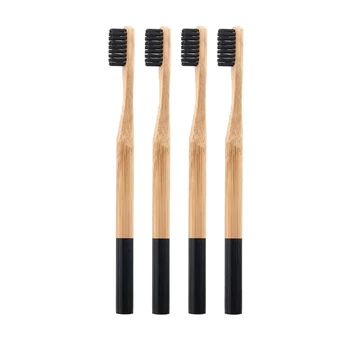 

Black Natural Bamboo Toothbrush Medium Bristles Charcoal Bpa Free, Biodegradable and Eco-Friendly Individually Packaged,