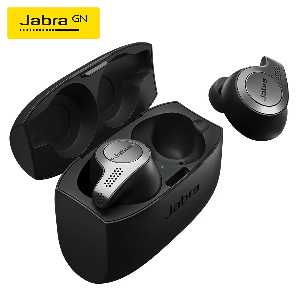 Беспроводные наушники Jabra Elite 65t Alexa с зарядным чехлом титановый черный золотой