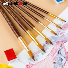 ZHONGSHENG наборы для рисования 6204 фломастеры с острым носком нейлон акварельные кисти для масла живопись круглый носок ручка пигмент Рисование ручка 6