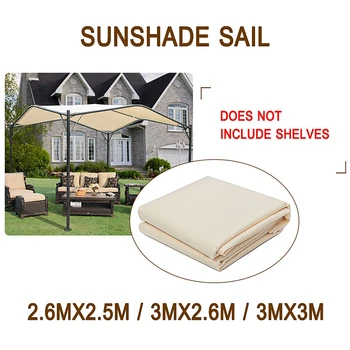 

3x3/2.6M 300D Canvas Waterproof Tent Canopy Sun Shelter Cloth Outdoor Roof Cover Tent Top Patio Awning Garden Supplies Tool
