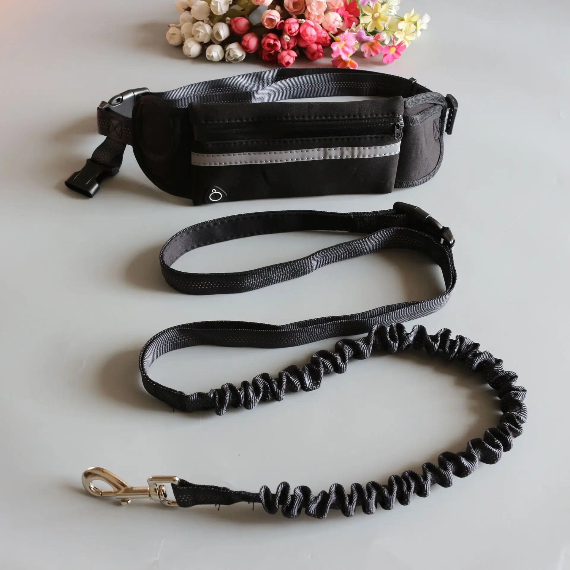 Dog rope reflective traction rope nylon running belt adjustment belt loop retractable small and medium-sized dog traction rope D