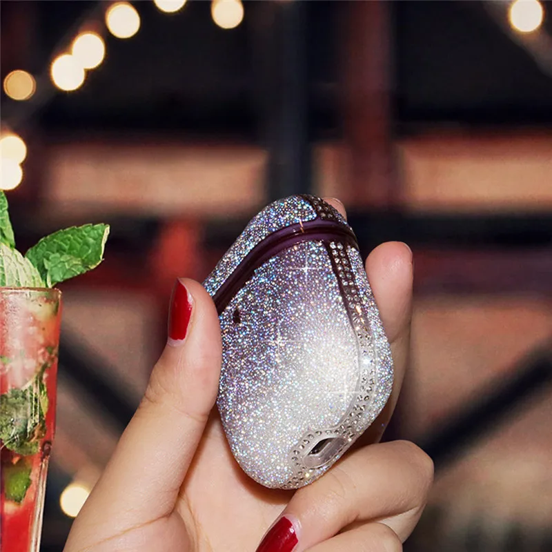 Роскошный чехол с бриллиантами VOBERRY Bling для Apple Airpods, защитный беспроводной Bluetooth наушники, аксессуары, чехол для зарядки
