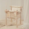 Baby Swing Canvas Children Wooden Hanging Chair Outdoor Nursery Toys Children Tassel Rocking Chair 3