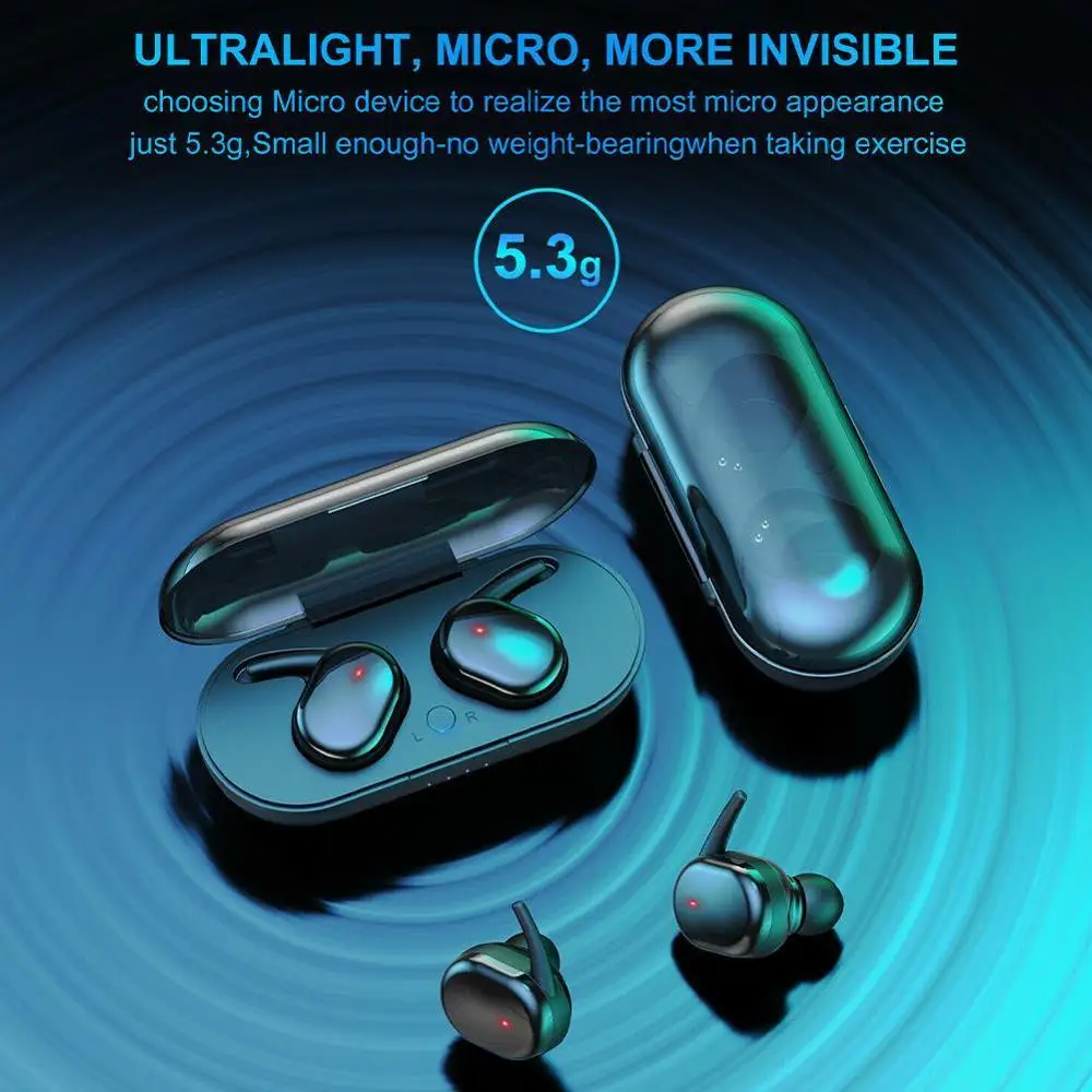 Latest Wireless Headphones Bluetooth 5 0 Earphone TWS HIFI Mini In ear Sports Running Headset Support iOS Android Phones HD Call