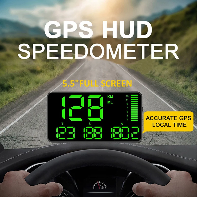 2019 цифровой спидометров Hud Heads Up Дисплей 5 дюймов Большой Экран с вождения пробег