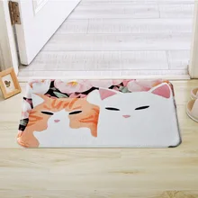 Мультфильм абстрактный Ручная роспись Кот Придверный коврик туалет ванная кухня дверной проем водопоглощающий коврик