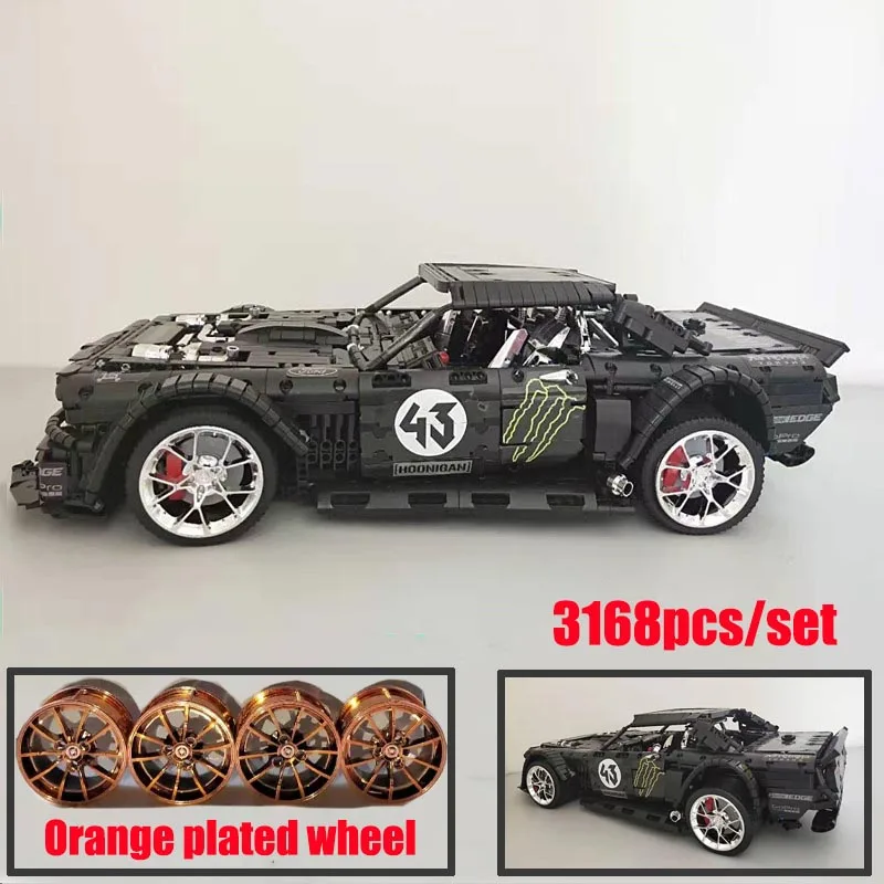 23009C DHL, новинка, 1965, Ford Mustang Hoonicorn, гоночный автомобиль, подходит для техники, MOC-22970, подходит для 20102, строительные блоки, кирпичи, детские игрушки, подарок - Цвет: 23009C