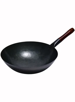 

Zhangqiu handmade iron pot old-fashioned home wok non-stick pan uncoated wrought gas stove dedicated