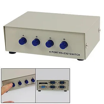 

DB 9 Pin Male Female Connectors Serial Network Sharing 4 Port RS232 Switch