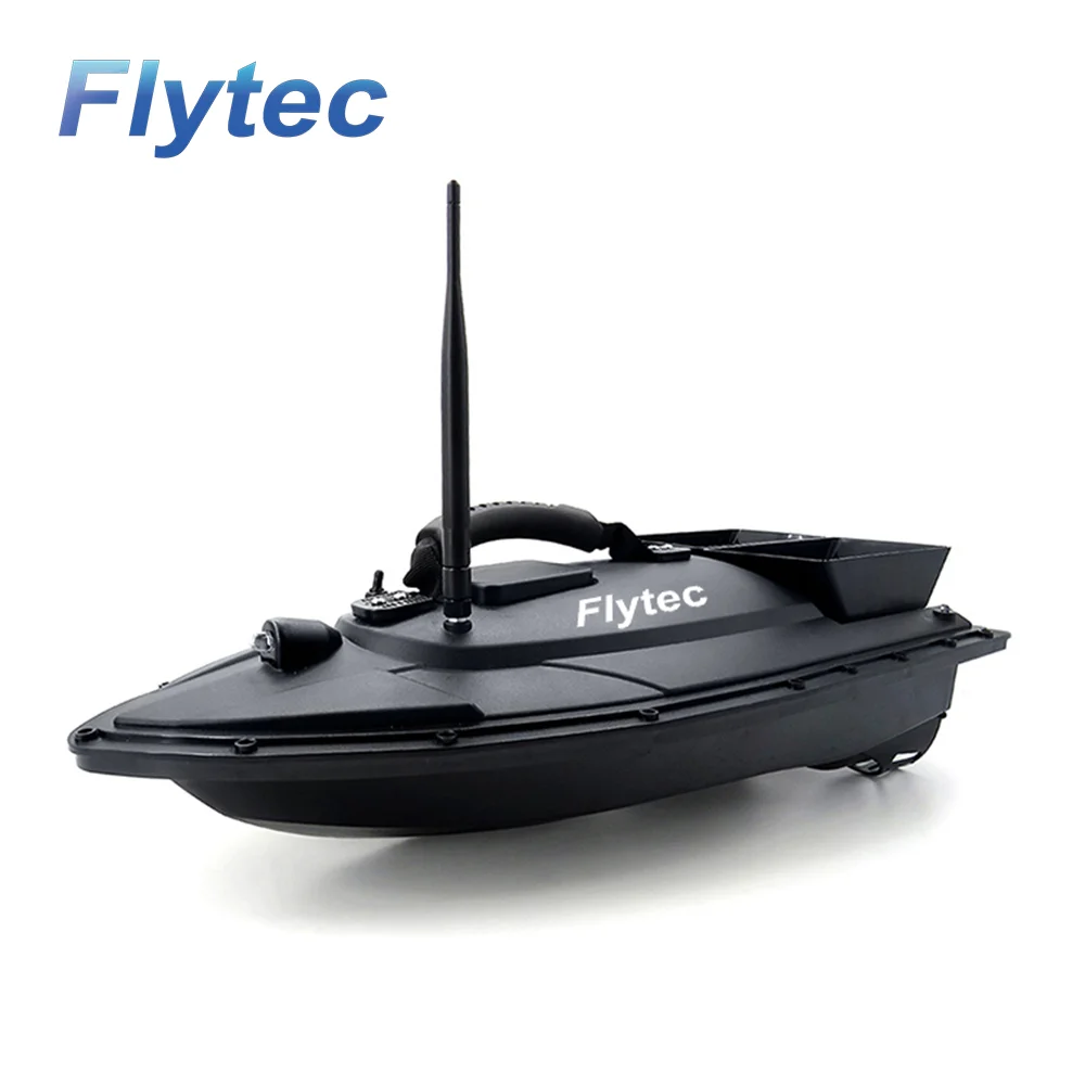 Flytec 2011-5 интеллектуальная двойная приманка с дистанционным управлением рыбацкая лодка RC двойное тело бросок корма погружение RC приманка лодка игрушка - Цвет: Black EU Plug