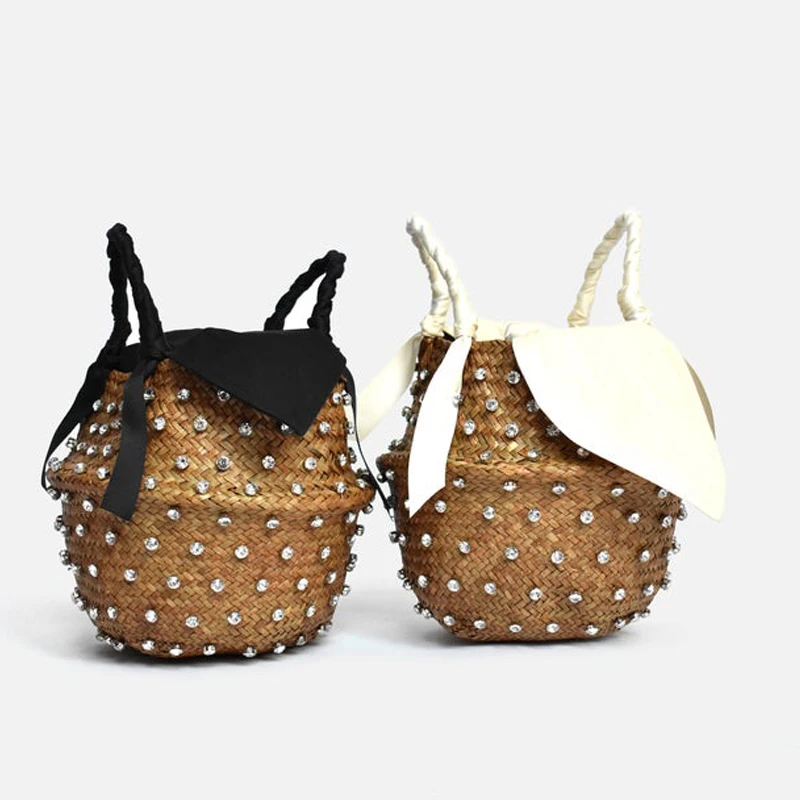Beach-Bag Bucket Hot-Handbags Woven Pearl Designer Summer Ladies with 20-Quantities Vip-Buy