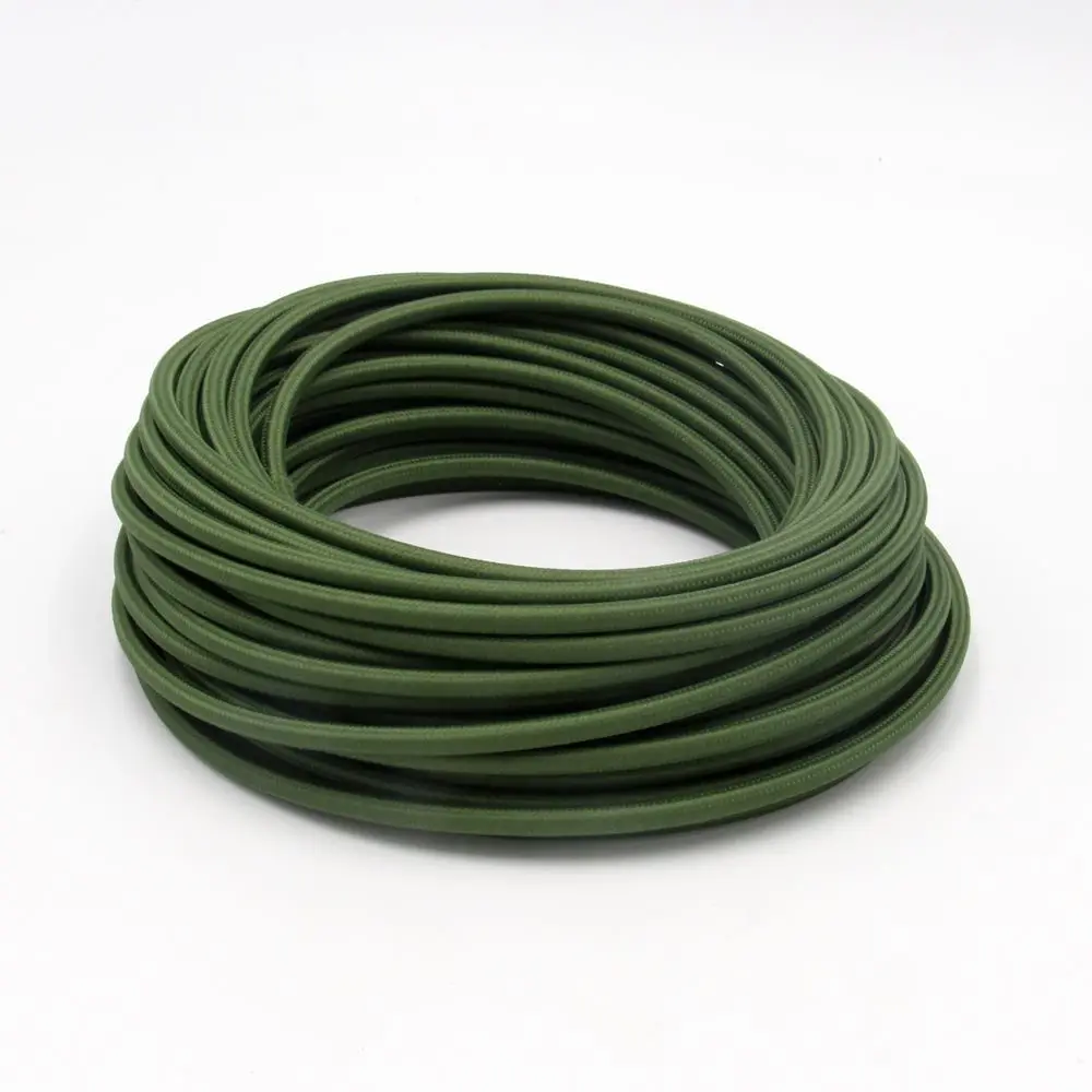 Olive-green 50 м 2 ядра 0,75 мм2 ТЕКСТИЛЬНЫЙ ШНУР Электрический провод гибкий тканевый кабель винтажный шнур лампы - Цвет: Olive-green