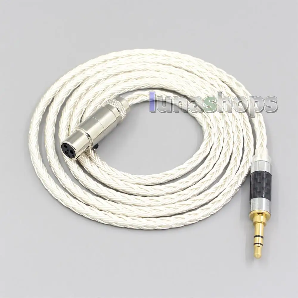 LN006245 3 5mm 2 5mm 4 4mm 16 Cores Pure Silver Plated Headphone Cable For Sennheiser HD6 HD7 HD8 MIX DJ HD595