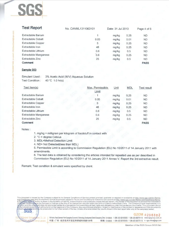 plastic fondant mold SGS Testing report_4