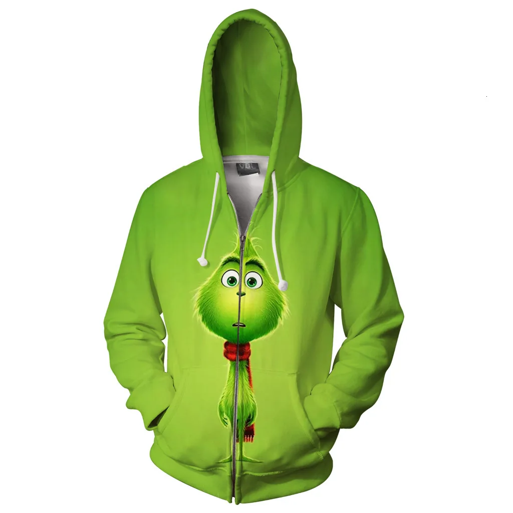 Whoholl бренд Мужская мода Shrek/Grinch 3d толстовки Shrek рубашка забавная толстовка хип хоп Уличная 3d Принт толстовки S-5XL - Цвет: Greenchazip