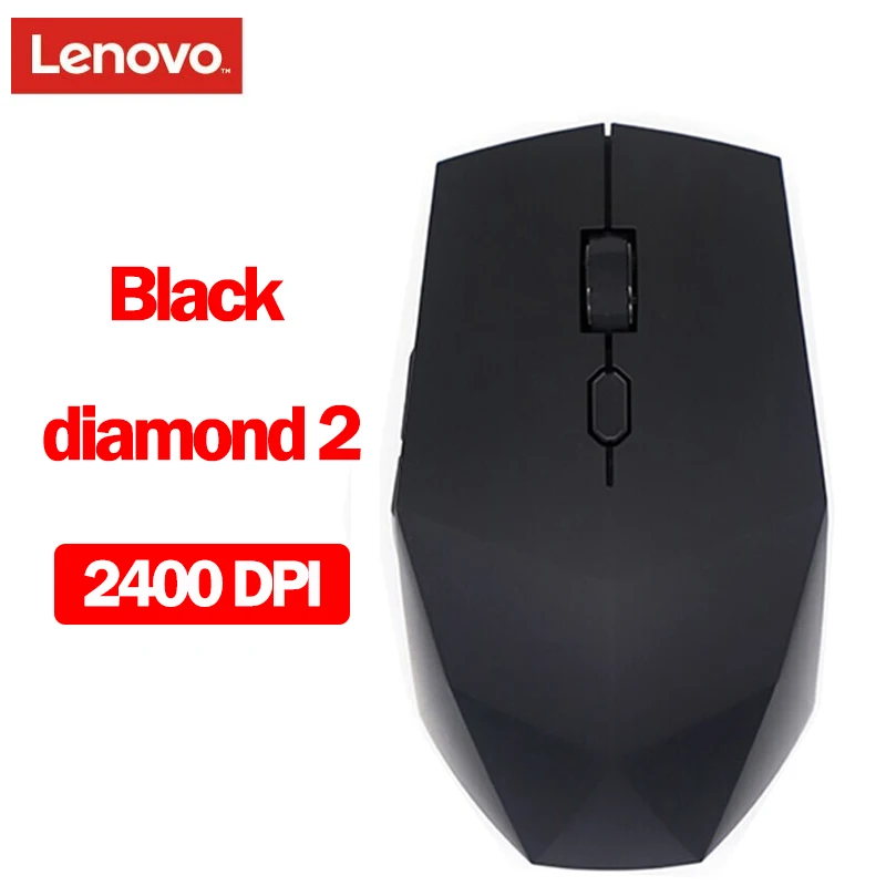 Original Lenovo Black Diamond 2 Wireless Mouse with 2400DPI Silent Mouse for Window Mac OS Wireless Mouse pink mouse gaming Mice