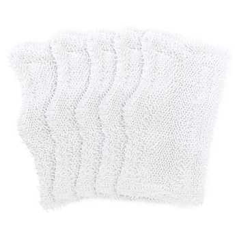 

5-Piece Steam Mop Pad, Washable Microfiber Cleaning Steamer Replacement Pad for S3101 S3251 SK460 SK141, White