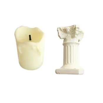 

Retro Literary Roman Candlestick Simulation Candle Night Light Desktop Decoration Table Decoration Dormitory Decoration