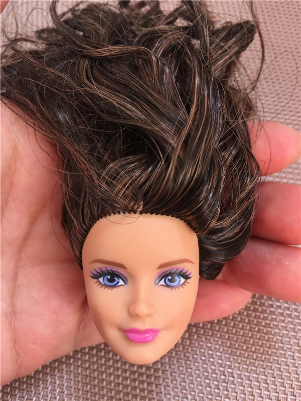 Кукла принцесса голова игрушки части фильм звезды головы DIY игрушка Девочка День рождения Рождественский подарок игрушка Хороший макияж голова светлые волосы голова подарок - Цвет: as pics