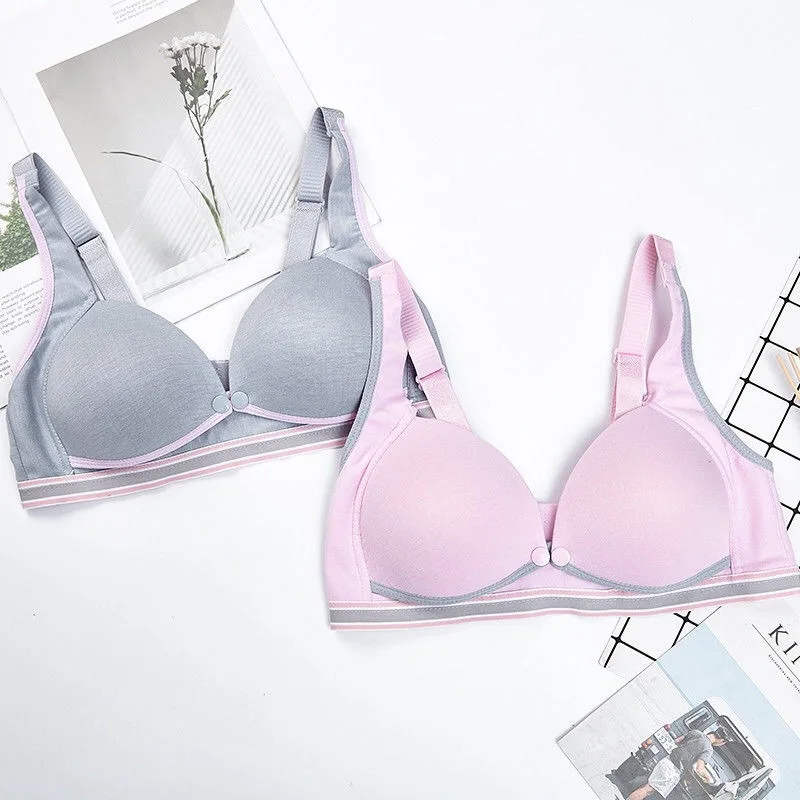 Nursing underwear Female bra Pregnancy Anti-sag Breast-feeding Ultra-thin Summer Cotton Gathering Without steel rings Bra | Мать и