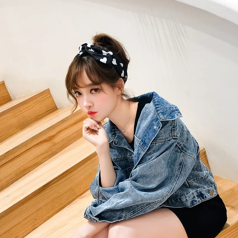 

New Style Cowboy Clothing Jacket Women's Korean-style Autumn BF Short Ulzzang Retro Denim Top