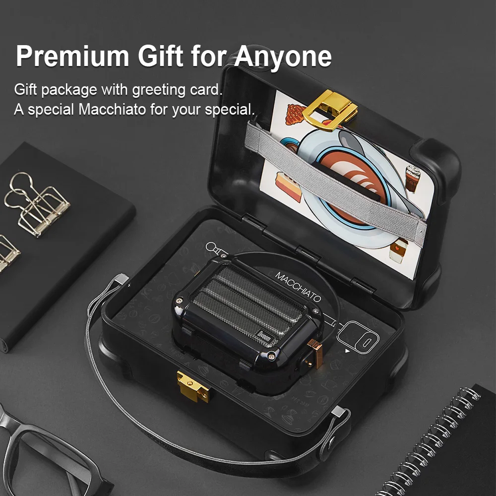 Divoom Macchiato bluetooth wireless portable speaker with FM radio TWS Function gift package support IOS and Android system Divoom Macchiato bluetooth wireless portable speaker with FM radio TWS Function gift package support IOS and Android system