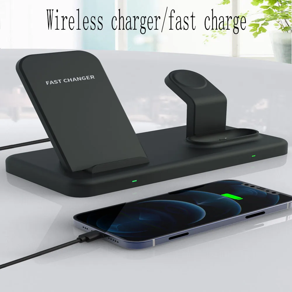 charging pad 15W fast wireless charger wireless charger 4 in 1 qi charging base for iPhone 12 Pro Max 11 Xs Max 8 Plus foldable charging base wireless chargers