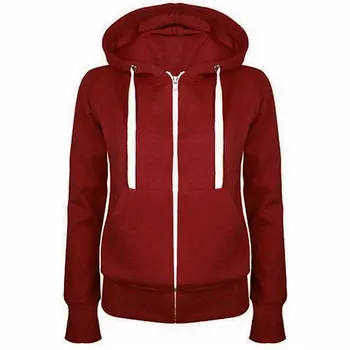 

Casual Women Hoodies Plus Size Overcoat New Autumn Winter Zipper Hooded Sweatshirts Hoody Jacket Womens Coat Pockets Outerwear