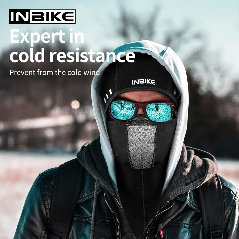 INBIEK мотоциклетная маска для лица Зимний Лыжный спортивный шарф тепловой обёртый шейный протектор для мотокросса Теплый головной убор для мотоцикла