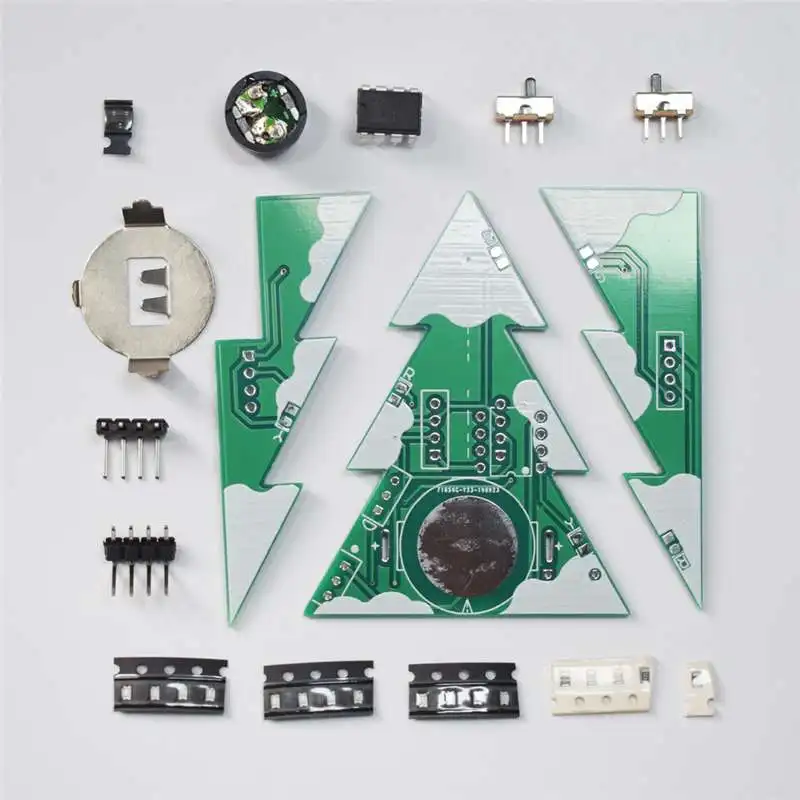 3D мини SMD PCB стерео Рождественская елка DIY Kit Музыка для украшения праздника колокольчики Ночник настольный светильник детский подарок