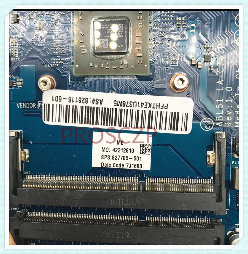 Mainboard para hp 15-af Computador Portátil Placa-mãe Abl51 La-c781p w A6-5200u Cpu 100 Completo Funcionando Bem 827705001 827705501 828116601 - Imagem 3